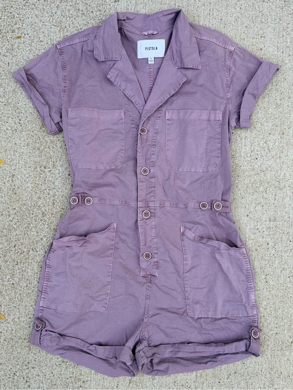 Pistola Parker Field Suit Short Romper Lilac Purple Utility Size M EUC